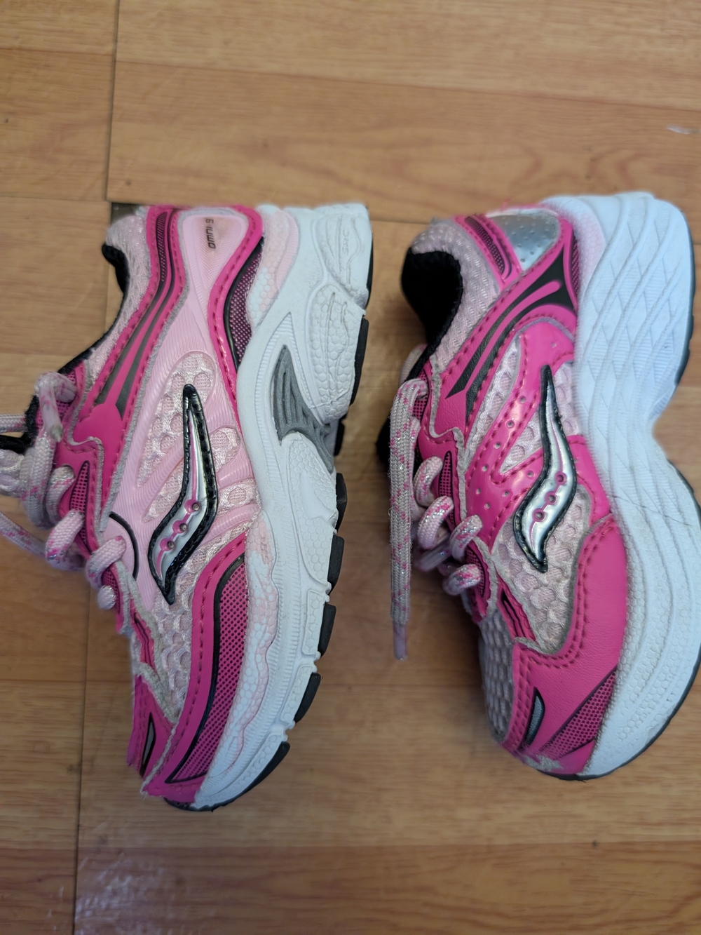 Saucony Kids Pink and White Running Sneakers